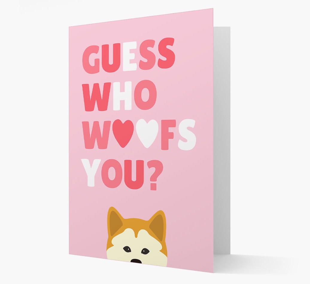 'Guess Who Woofs You?' Card with your {breedFullName} Icon