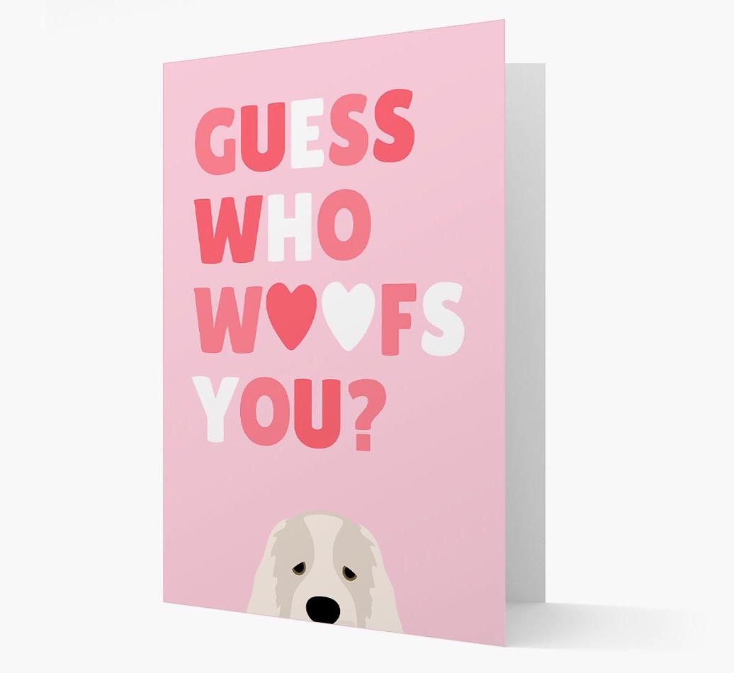 'Guess Who Woofs You?' Card with your {breedFullName} Icon