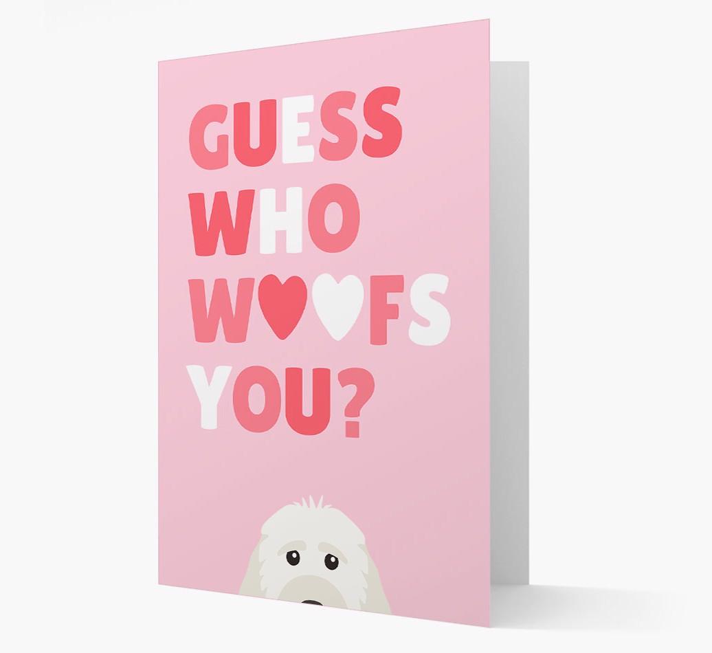 'Guess Who Woofs You?' Card with your {breedFullName} Icon