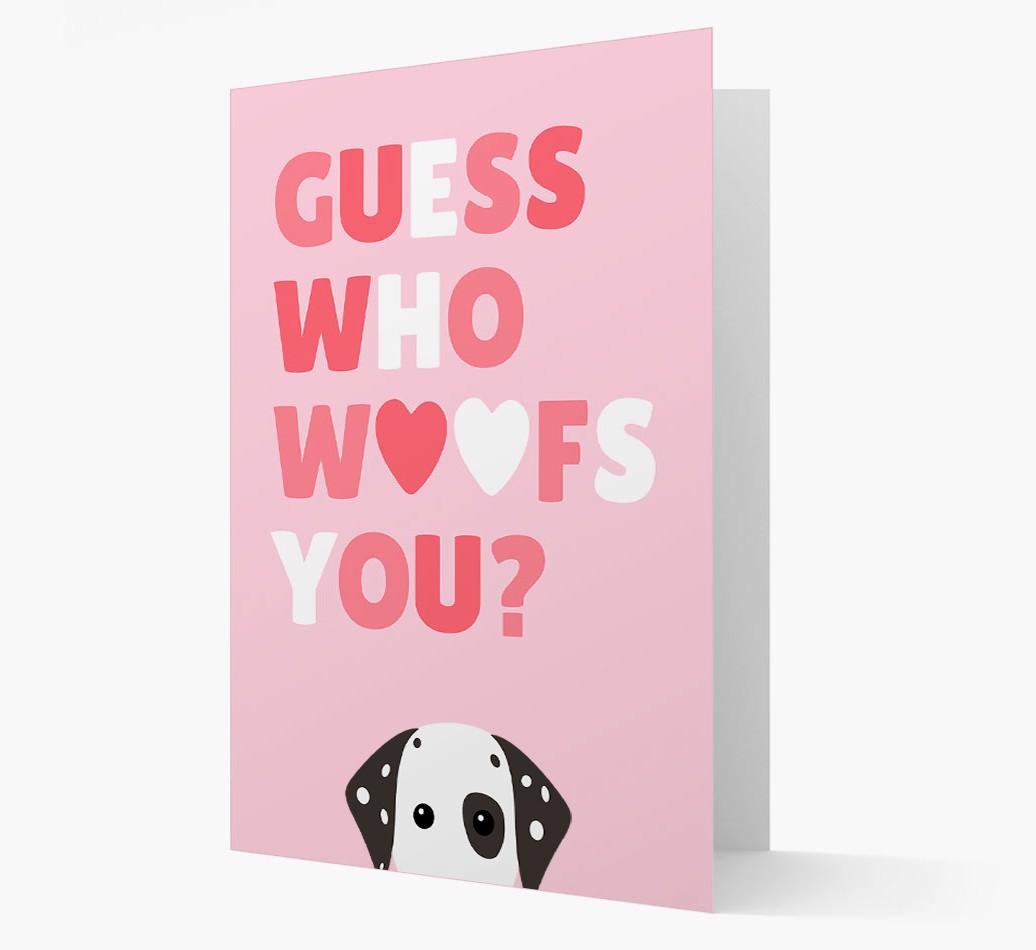 'Guess Who Woofs You?' Card with your {breedFullName} Icon