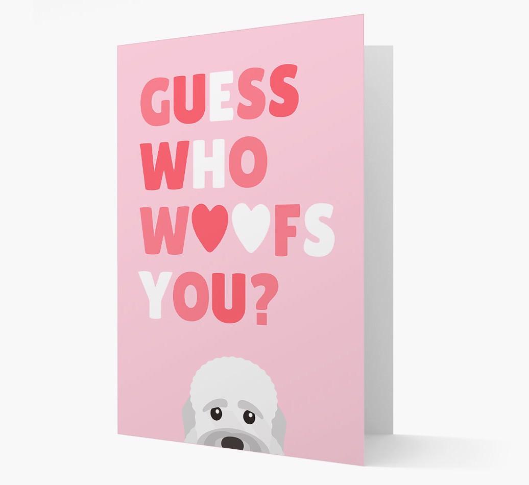 'Guess Who Woofs You?' Card with your {breedFullName} Icon