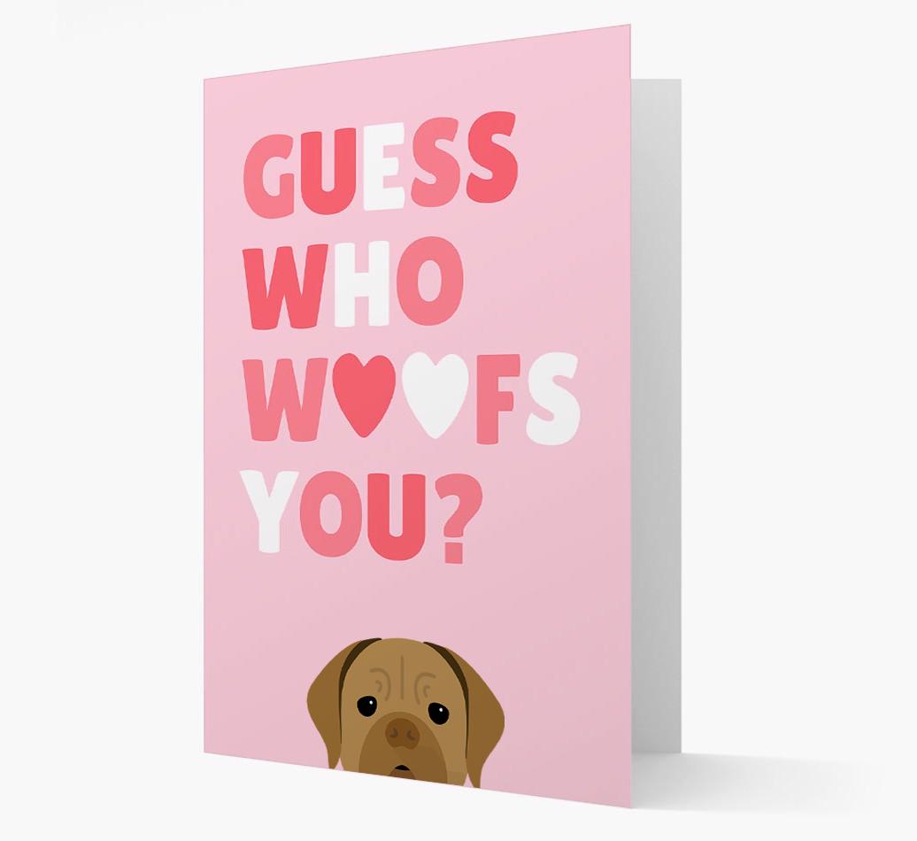 'Guess Who Woofs You?' Card with your {breedFullName} Icon