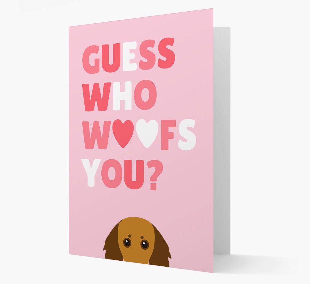 'Guess Who Woofs You?' Card with your {breedFullName} Icon