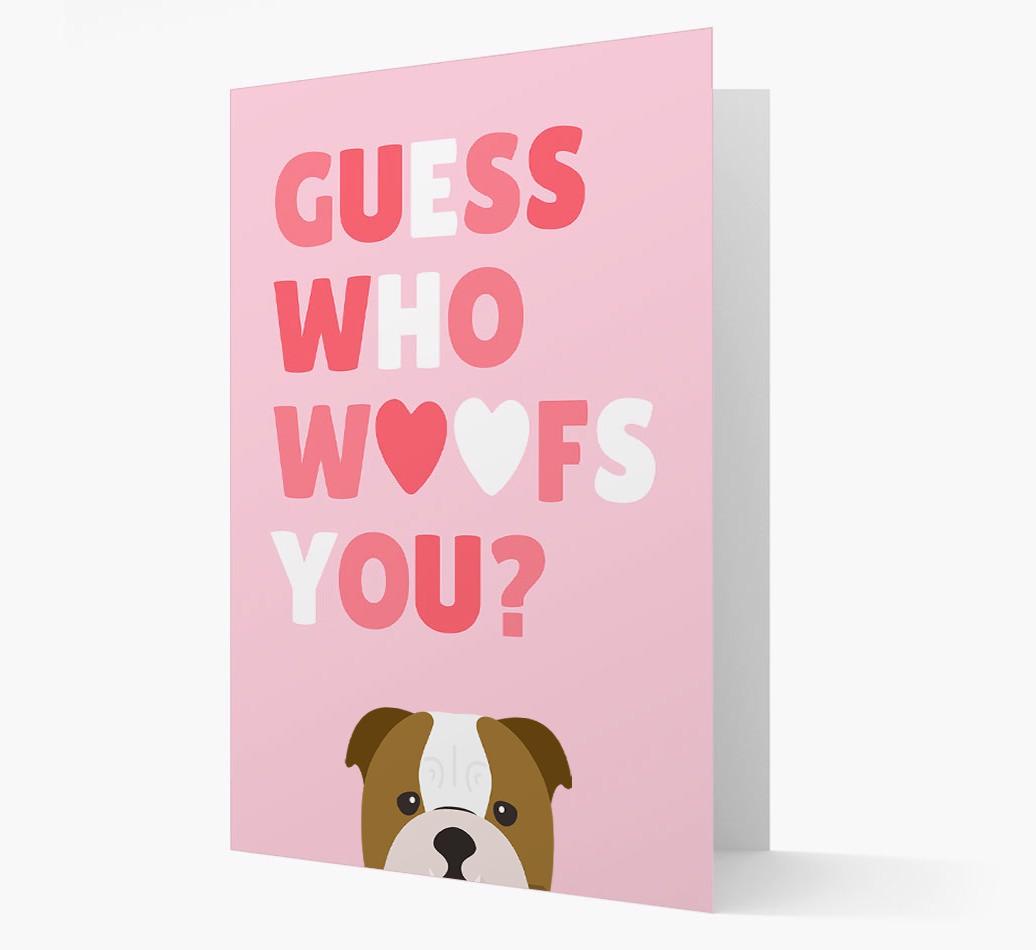 'Guess Who Woofs You?' Card with your {breedFullName} Icon