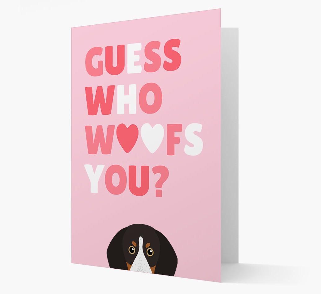 'Guess Who Woofs You?' Card with your {breedFullName} Icon