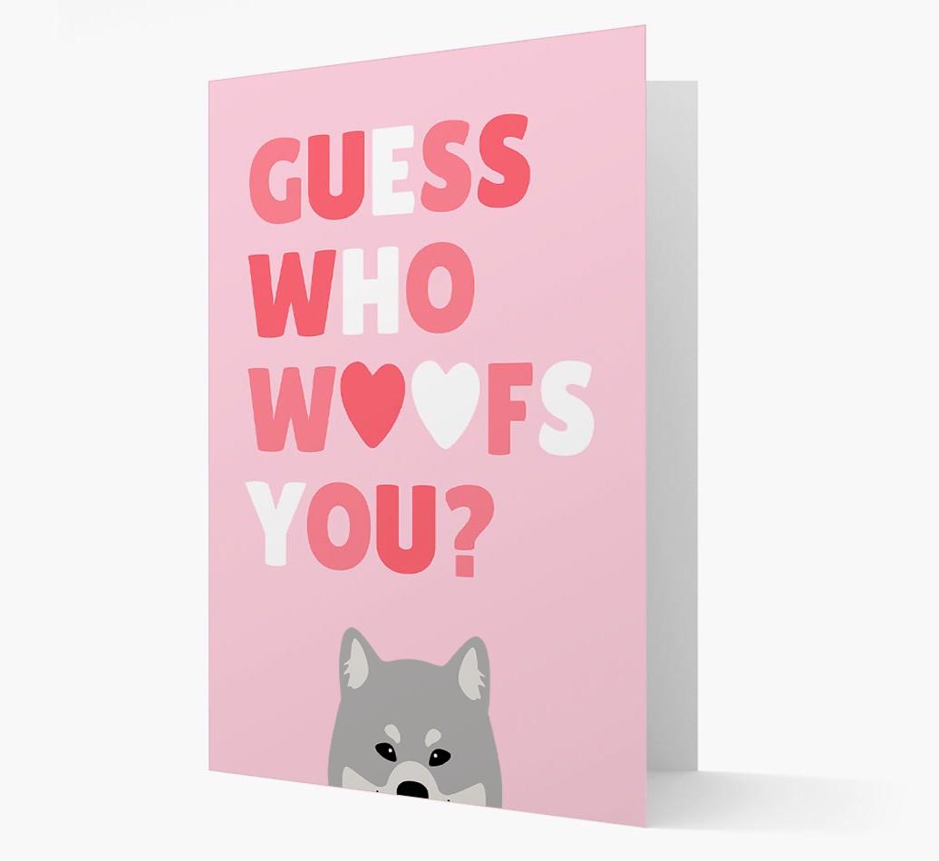 'Guess Who Woofs You?' Card with your {breedFullName} Icon