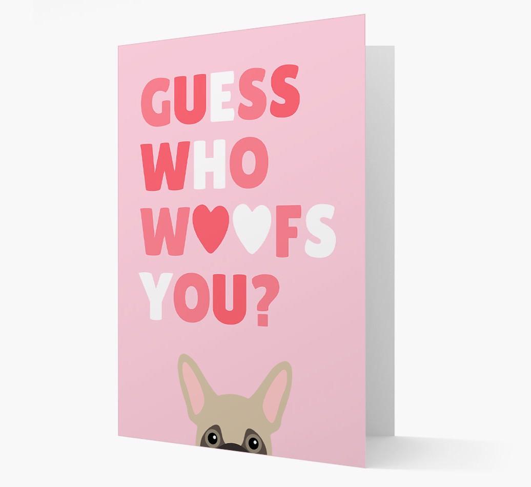 'Guess Who Woofs You?' Card with your {breedFullName} Icon