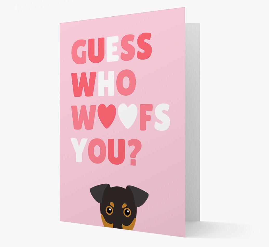 'Guess Who Woofs You?' Card with your {breedFullName} Icon