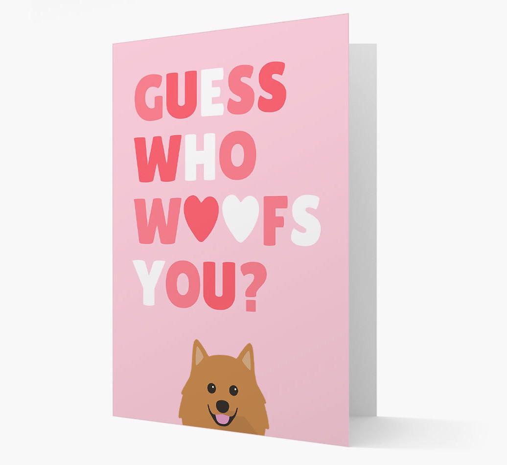 'Guess Who Woofs You?' Card with your {breedFullName} Icon