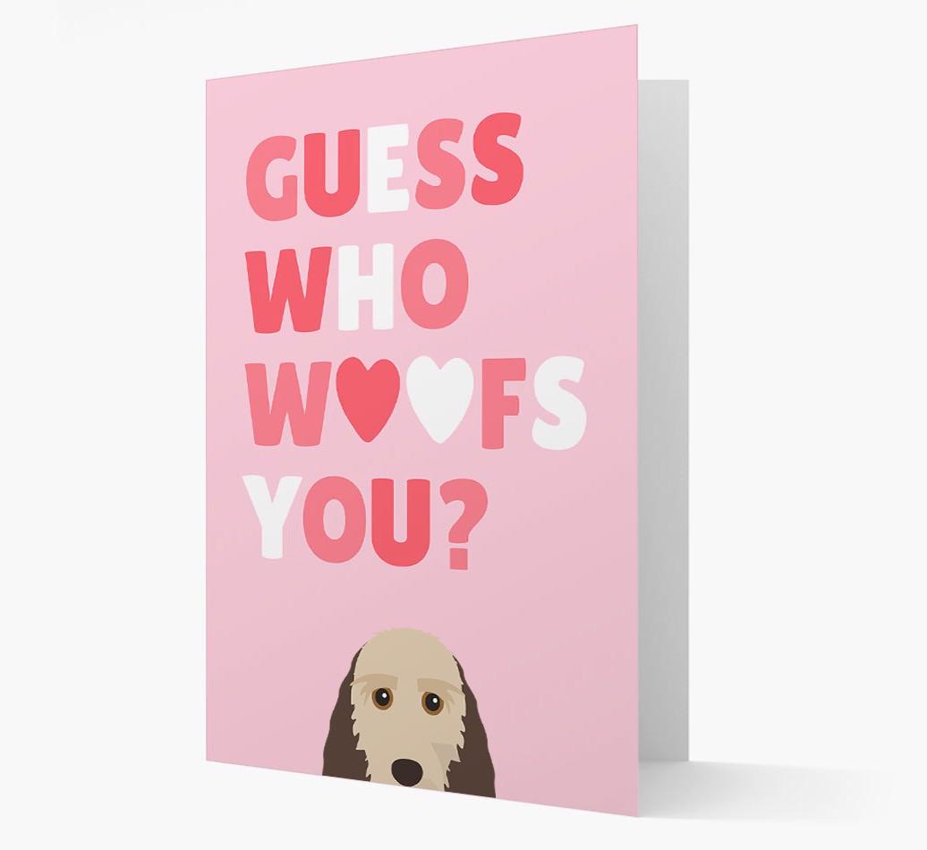'Guess Who Woofs You?' Card with your {breedFullName} Icon