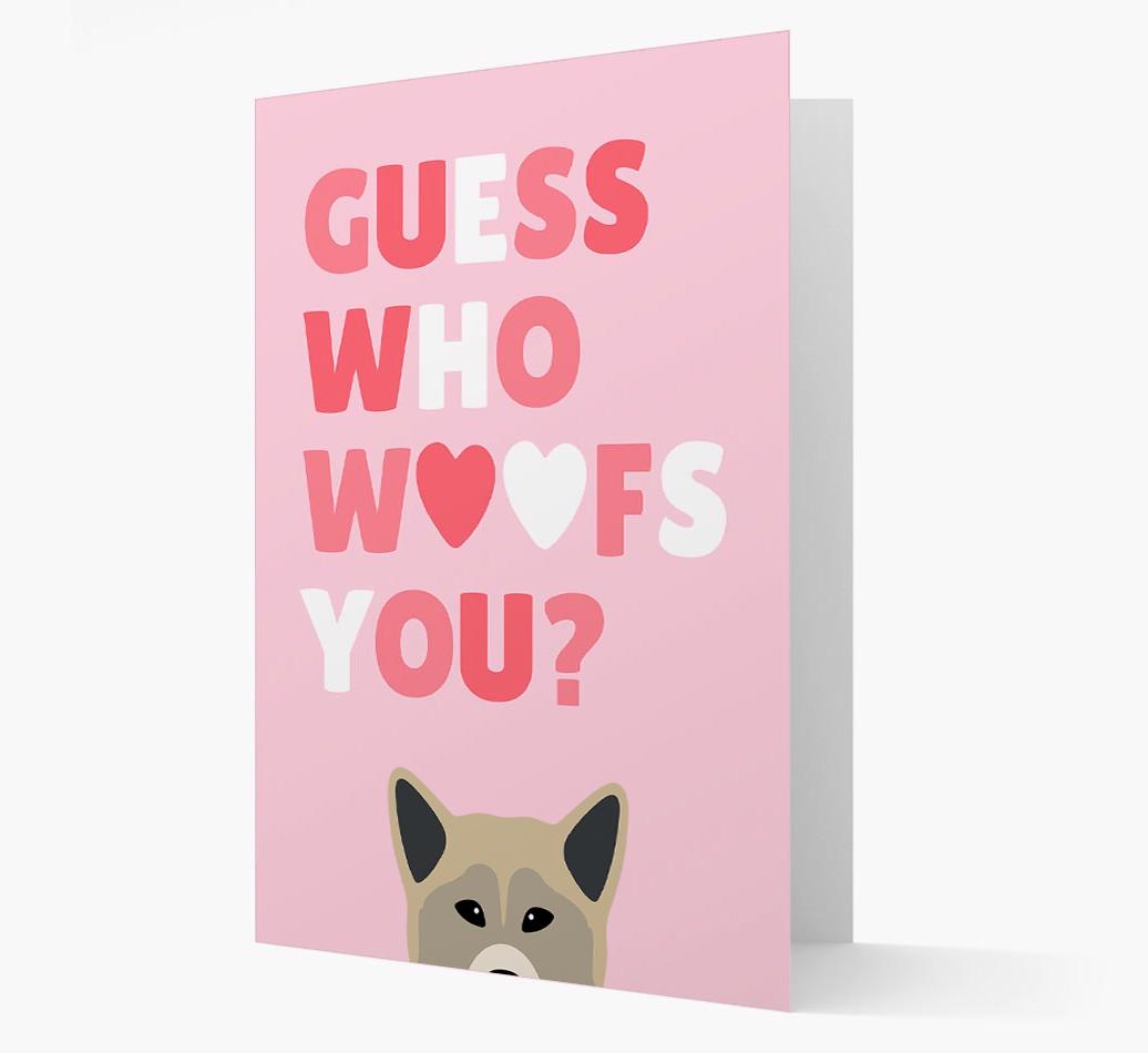 'Guess Who Woofs You?' Card with your {breedFullName} Icon