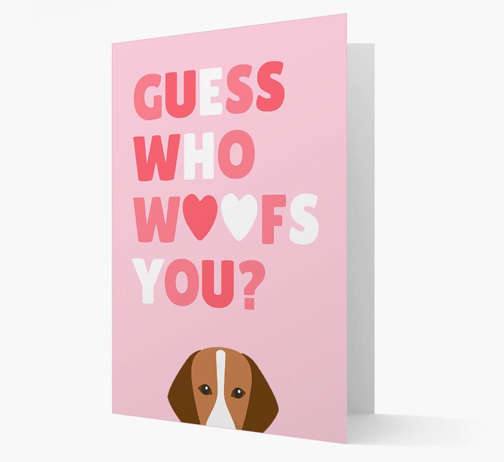 'Guess Who Woofs You?' Card with your {breedFullName} Icon