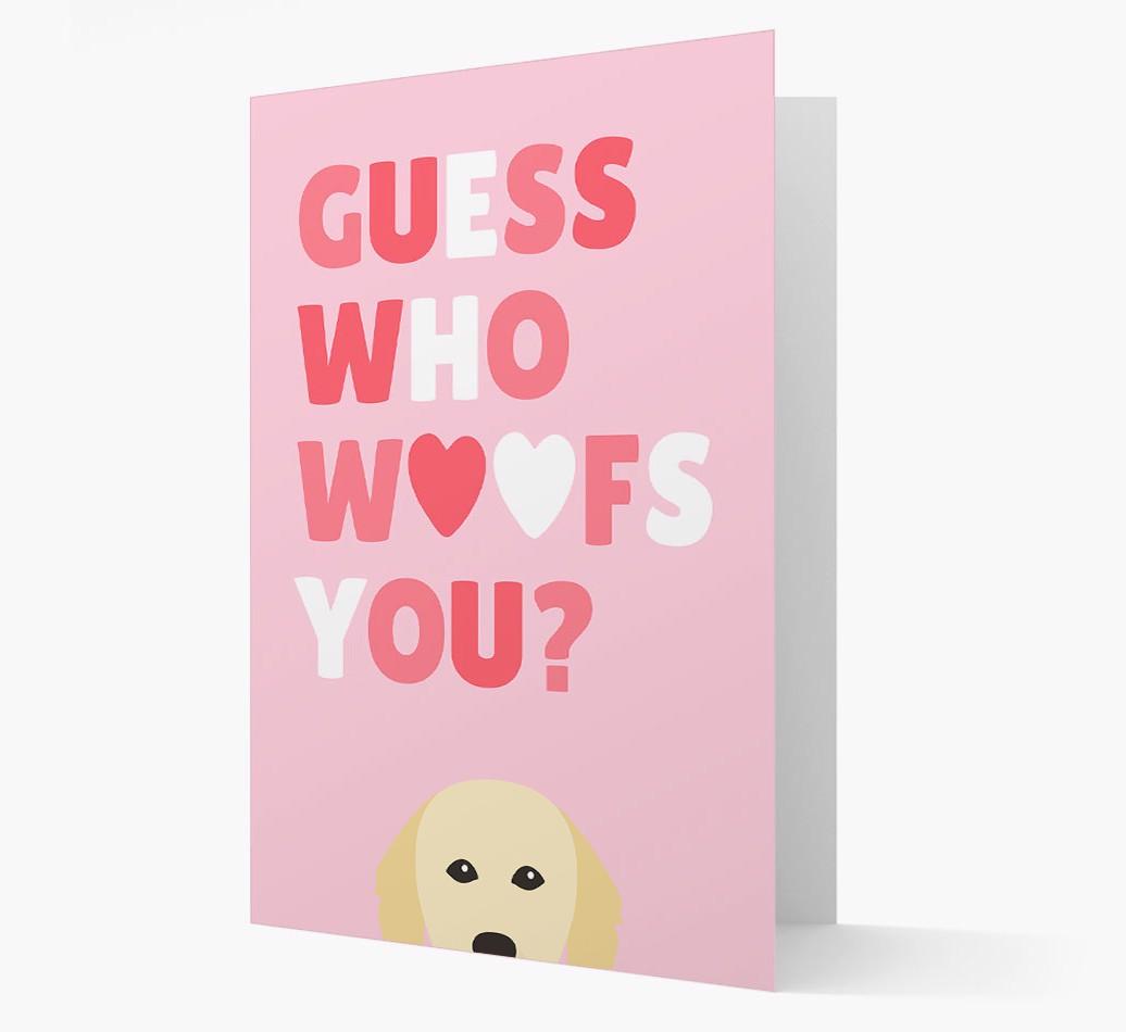 'Guess Who Woofs You?' Card with your {breedFullName} Icon