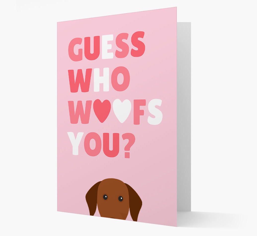 'Guess Who Woofs You?' Card with your {breedFullName} Icon