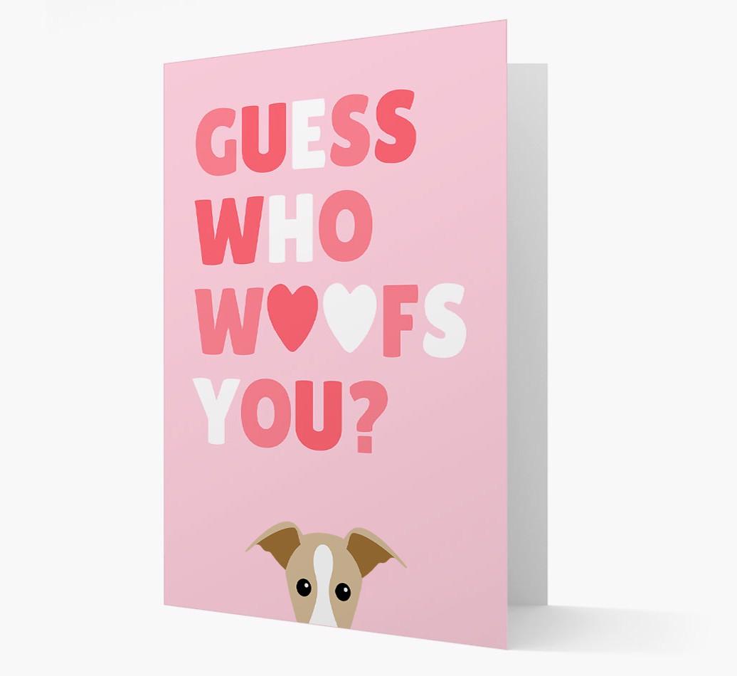 'Guess Who Woofs You?' Card with your {breedFullName} Icon