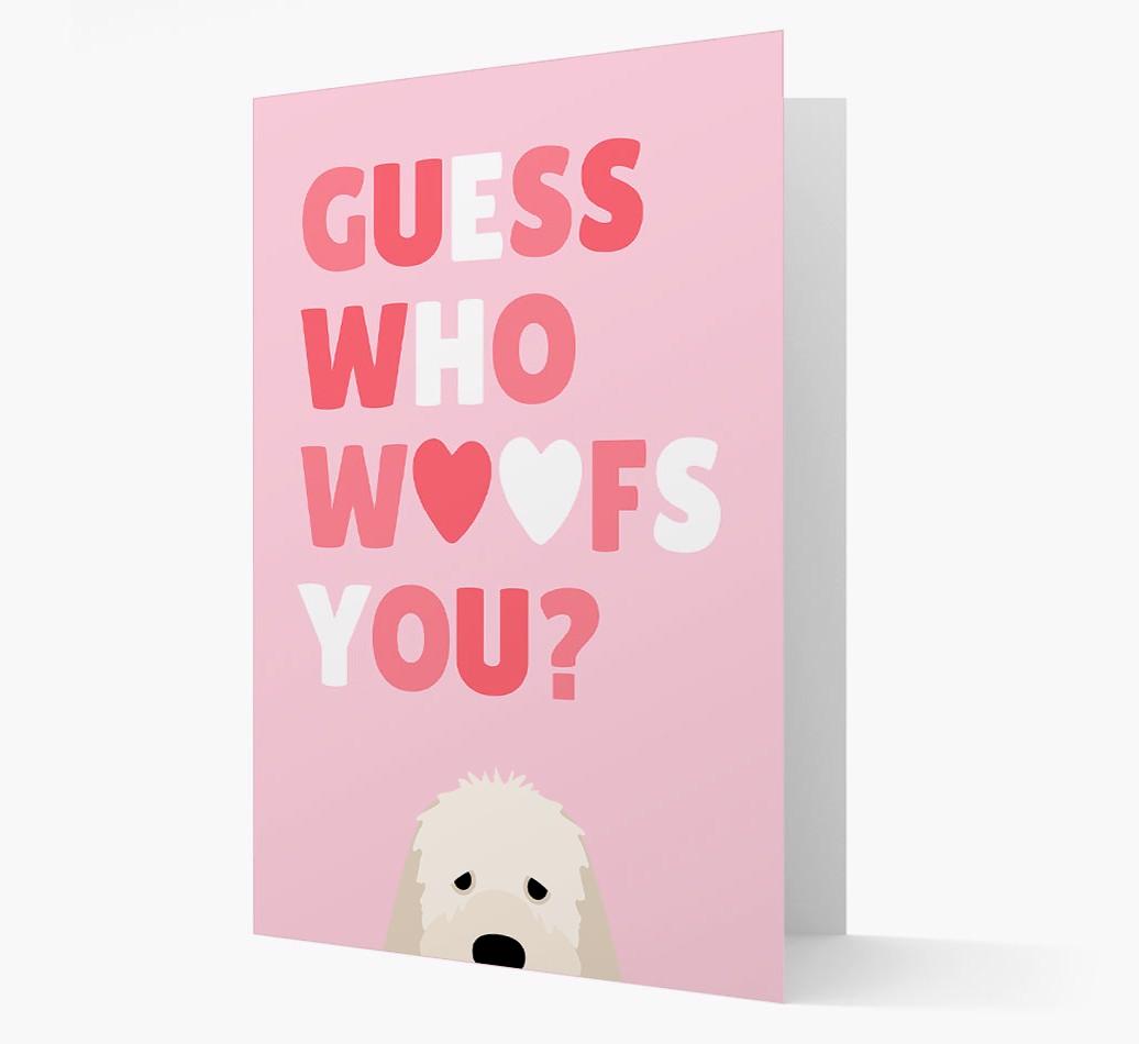 'Guess Who Woofs You?' Card with your {breedFullName} Icon