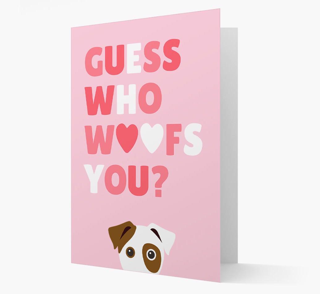 'Guess Who Woofs You?' Card with your {breedFullName} Icon