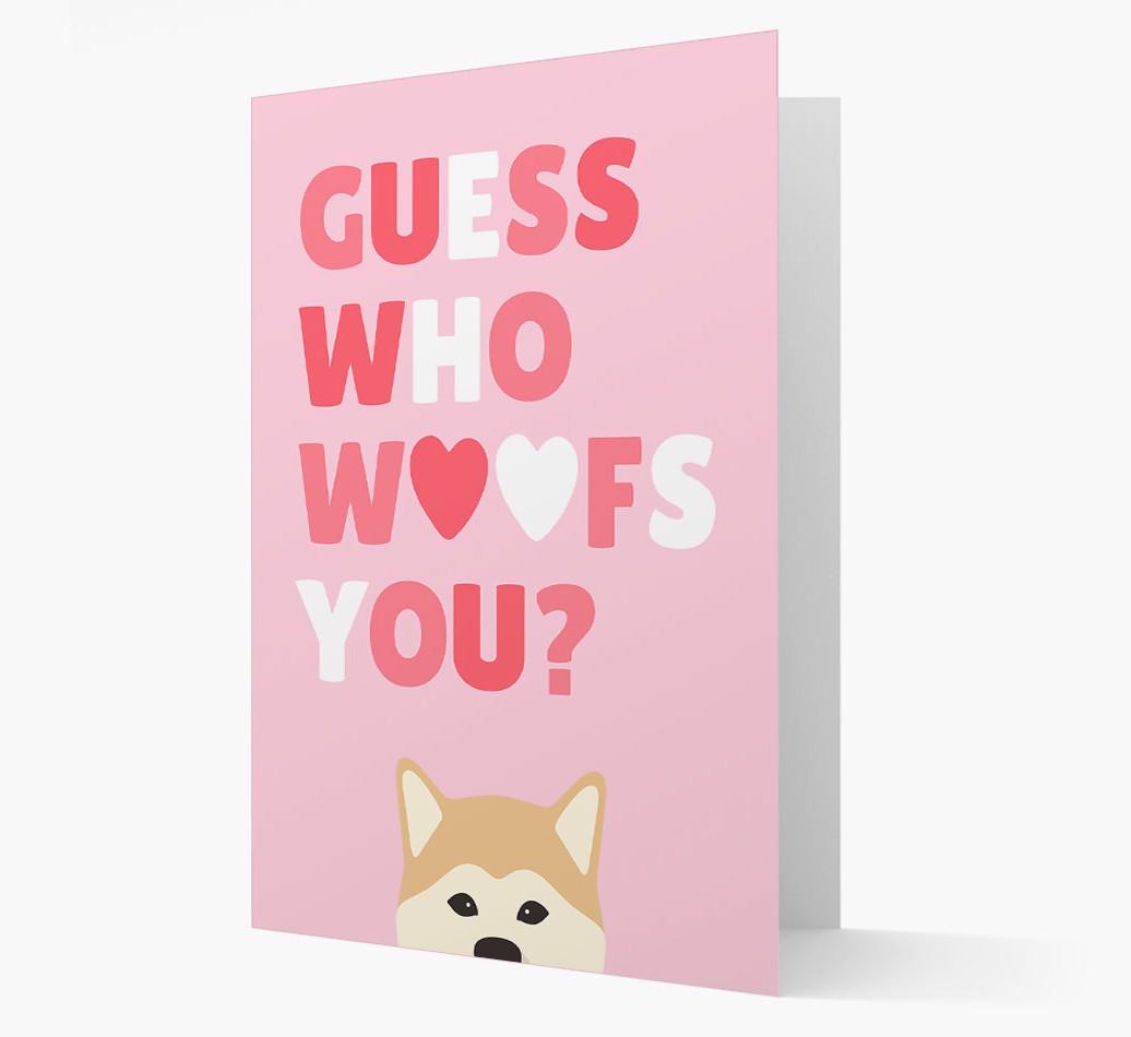 'Guess Who Woofs You?' Card with your {breedFullName} Icon