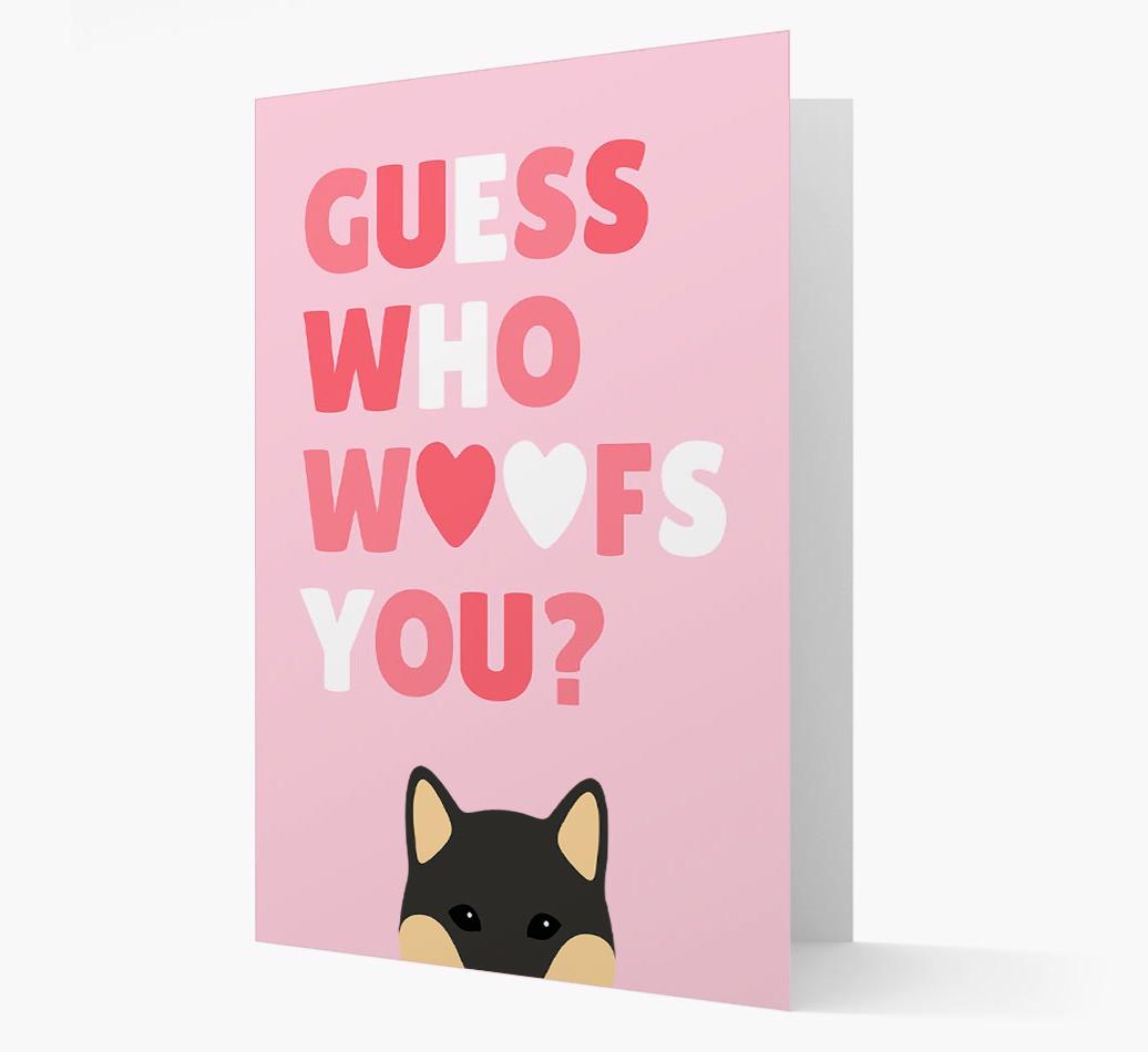 'Guess Who Woofs You?' Card with your {breedFullName} Icon