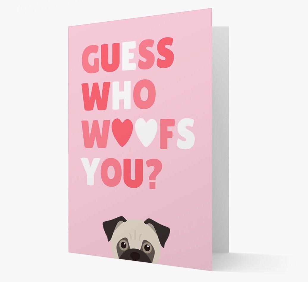 'Guess Who Woofs You?' Card with your {breedFullName} Icon