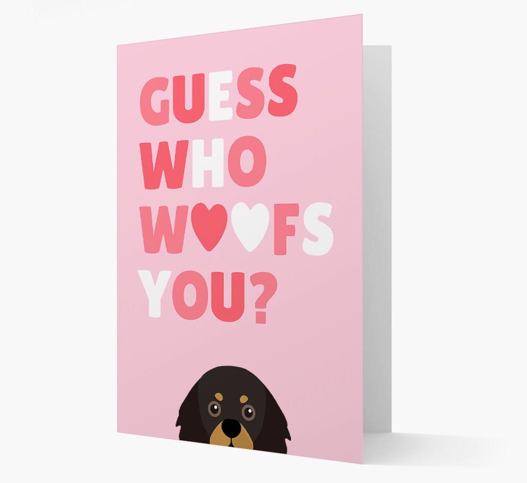 'Guess Who Woofs You?' Card with your {breedFullName} Icon