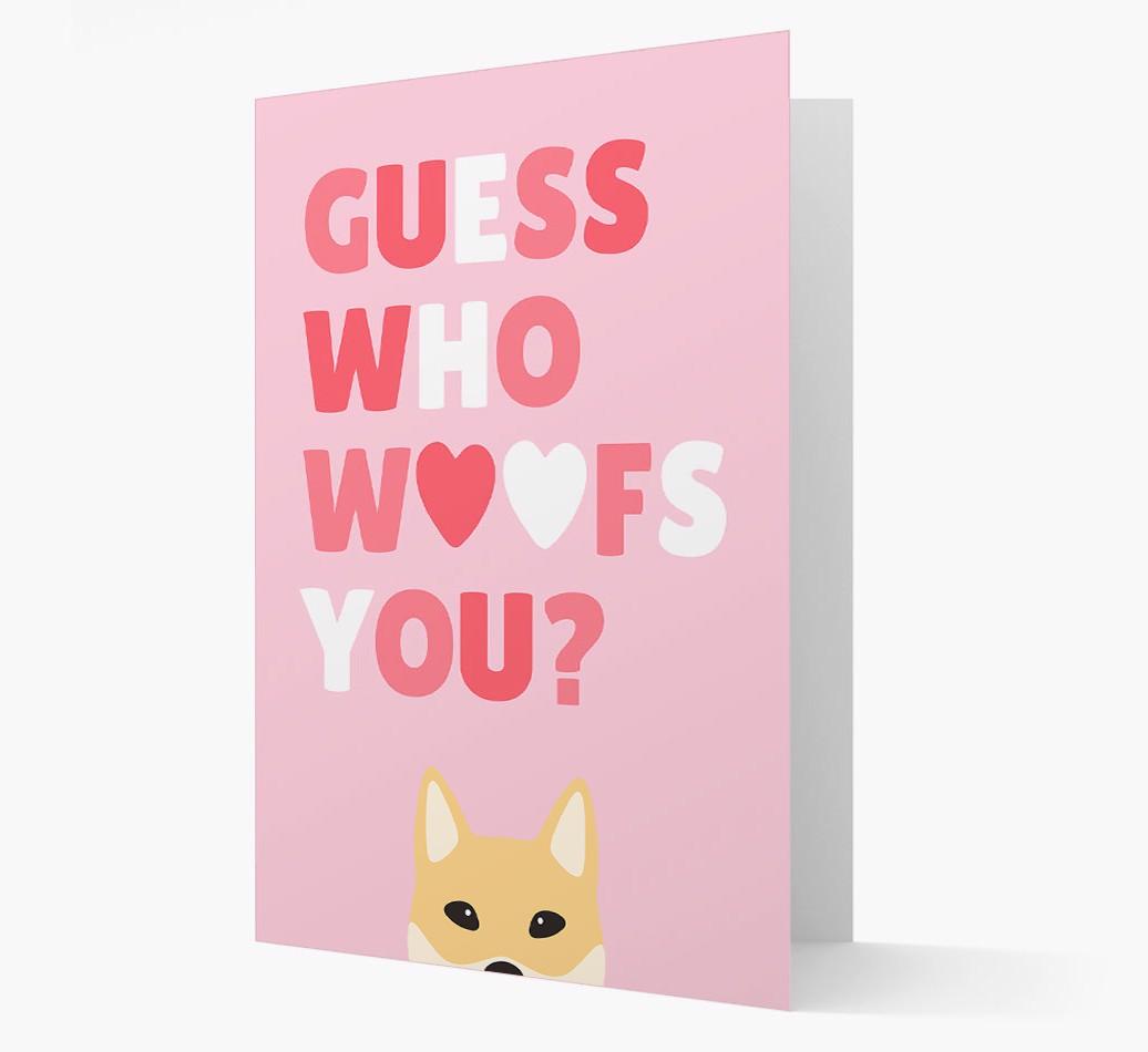 'Guess Who Woofs You?' Card with your {breedFullName} Icon