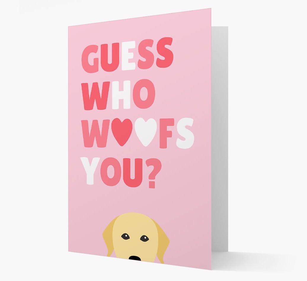'Guess Who Woofs You?' Card with your {breedFullName} Icon