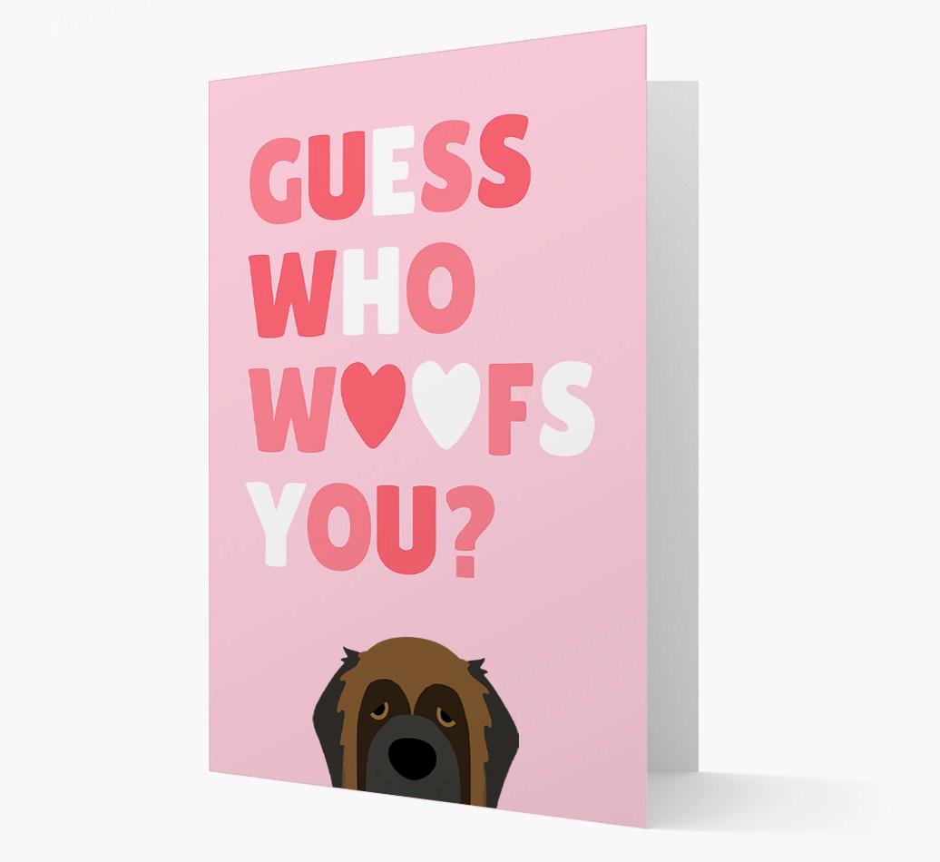 'Guess Who Woofs You?' Card with your {breedFullName} Icon