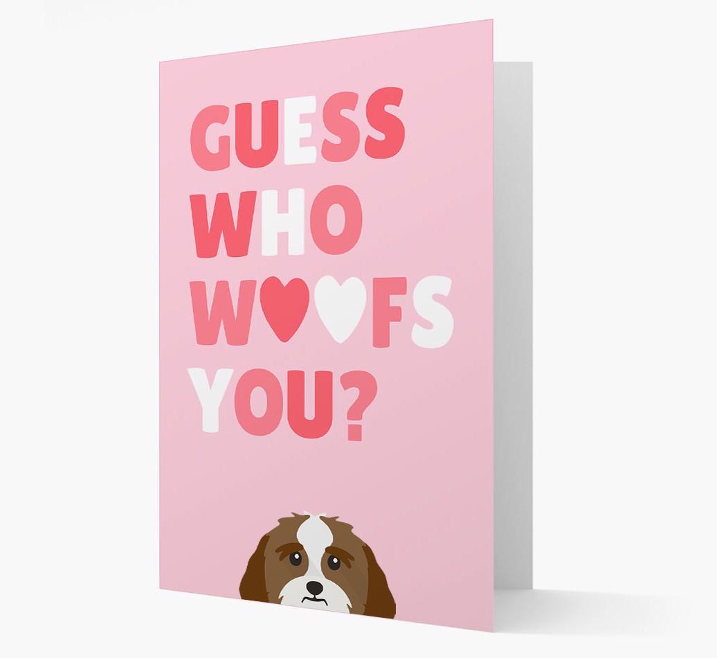 'Guess Who Woofs You?' Card with your {breedFullName} Icon