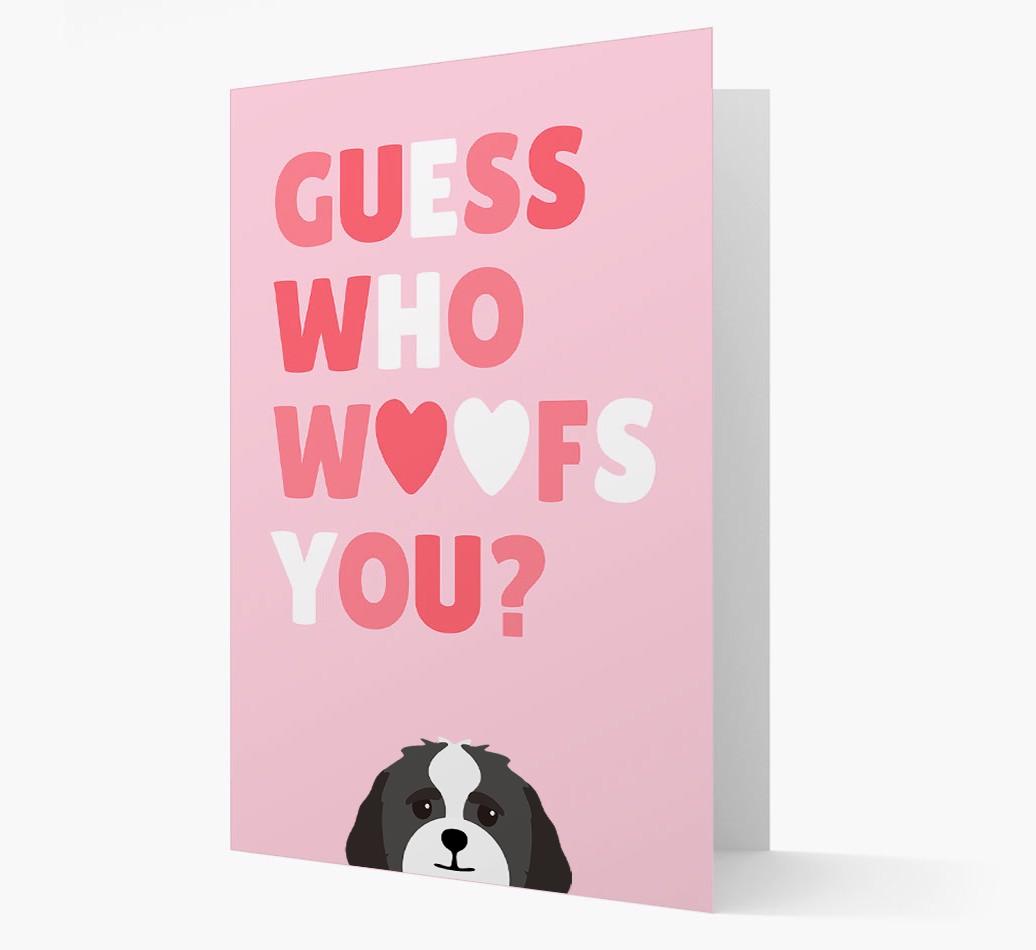 'Guess Who Woofs You?' Card with your {breedFullName} Icon