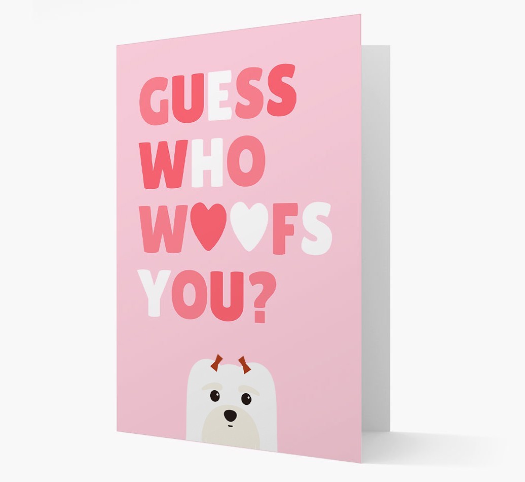 'Guess Who Woofs You?' Card with your {breedFullName} Icon