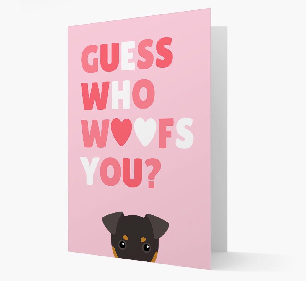 'Guess Who Woofs You?' Card with your {breedFullName} Icon