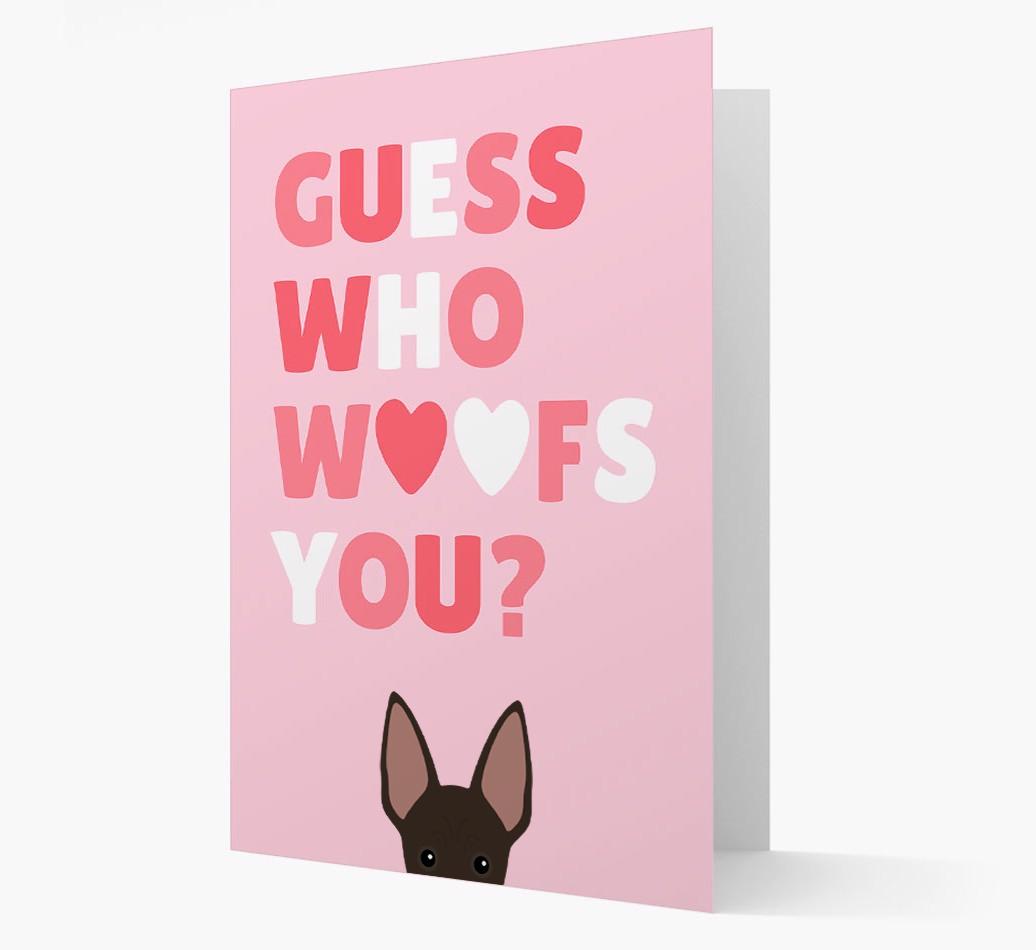 'Guess Who Woofs You?' Card with your {breedFullName} Icon