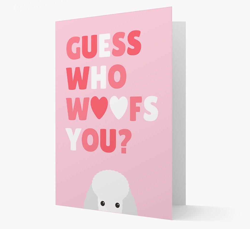 'Guess Who Woofs You?' Card with your {breedFullName} Icon