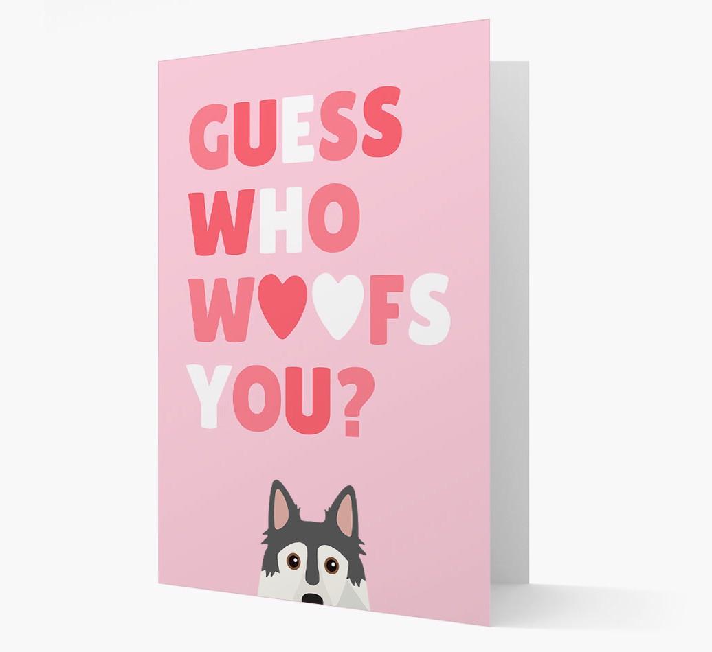 'Guess Who Woofs You?' Card with your {breedFullName} Icon
