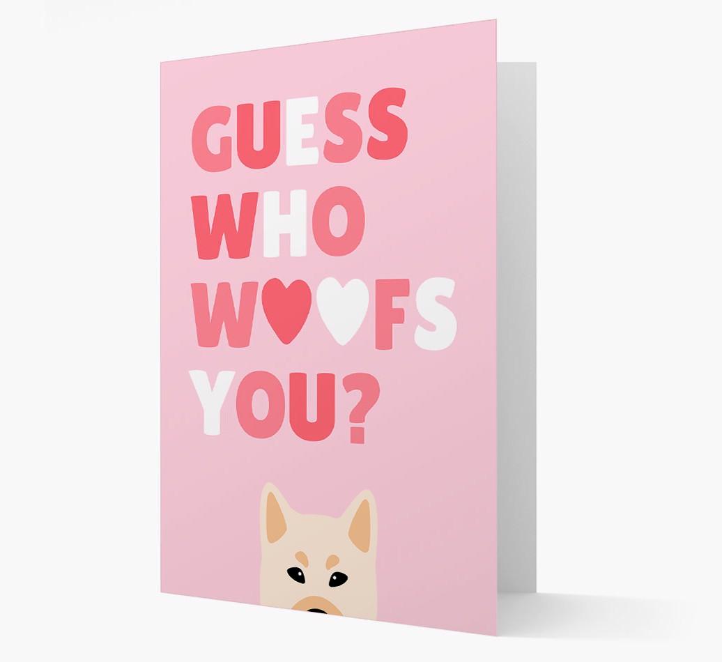 'Guess Who Woofs You?' Card with your {breedFullName} Icon