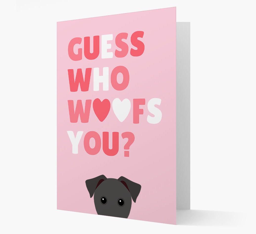 'Guess Who Woofs You?' Card with your {breedFullName} Icon