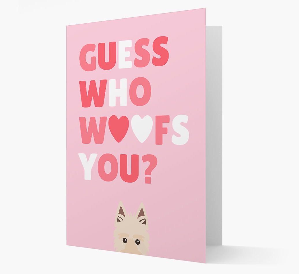 'Guess Who Woofs You?' Card with your {breedFullName} Icon