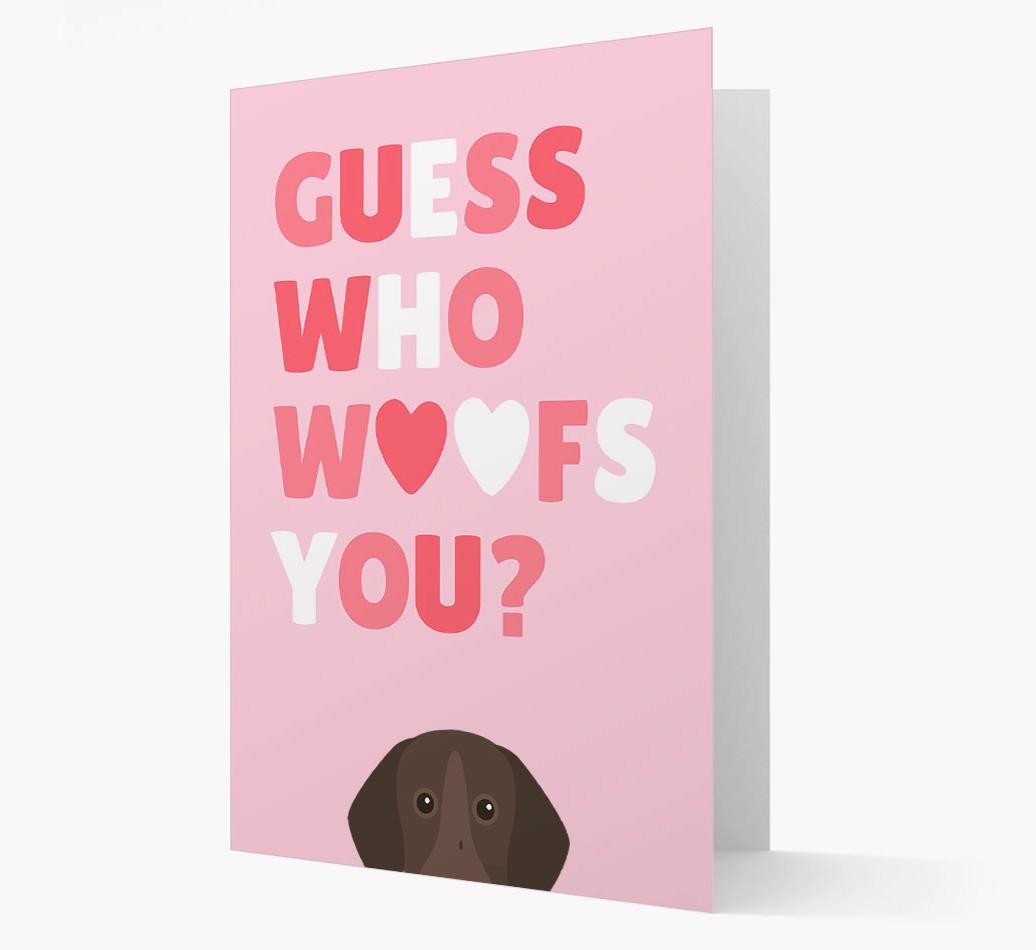 'Guess Who Woofs You?' Card with your {breedFullName} Icon