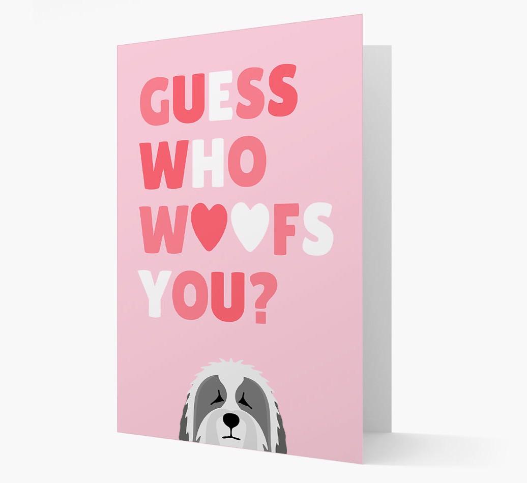 'Guess Who Woofs You?' Card with your {breedFullName} Icon