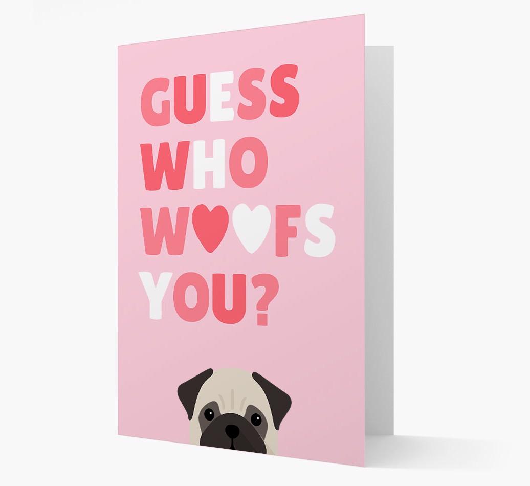 'Guess Who Woofs You?' Card with your {breedFullName} Icon