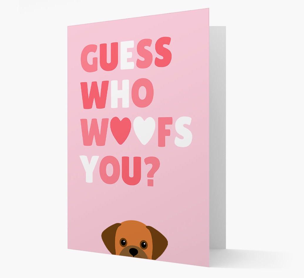 'Guess Who Woofs You?' Card with your {breedFullName} Icon