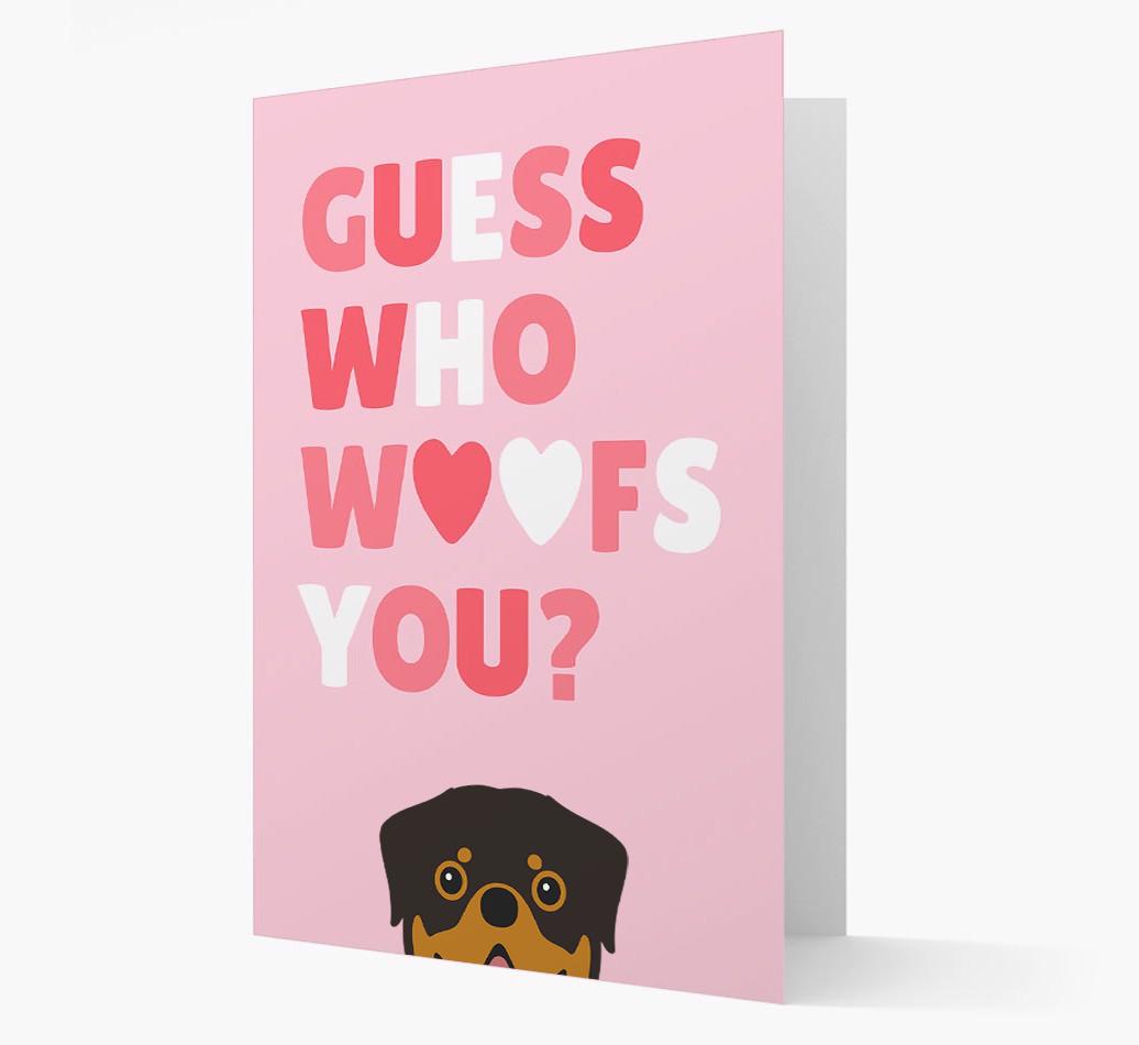 'Guess Who Woofs You?' Card with your {breedFullName} Icon