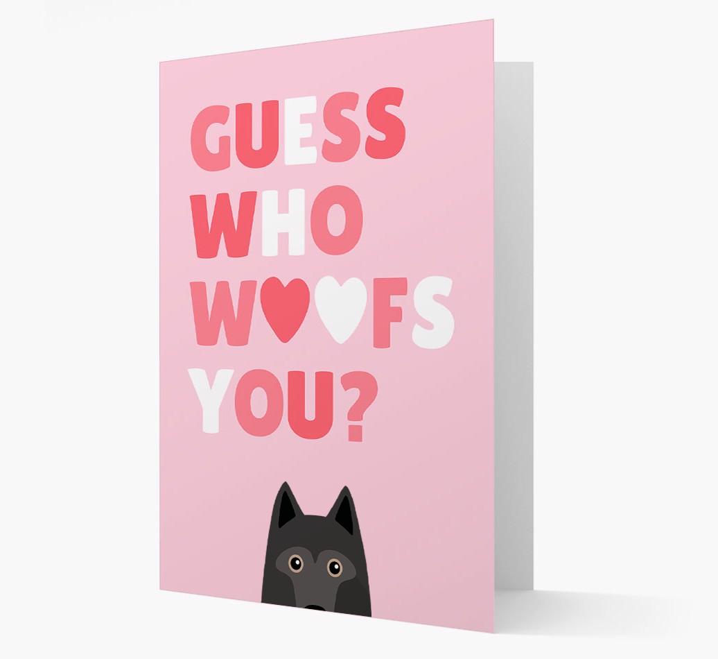 'Guess Who Woofs You?' Card with your {breedFullName} Icon