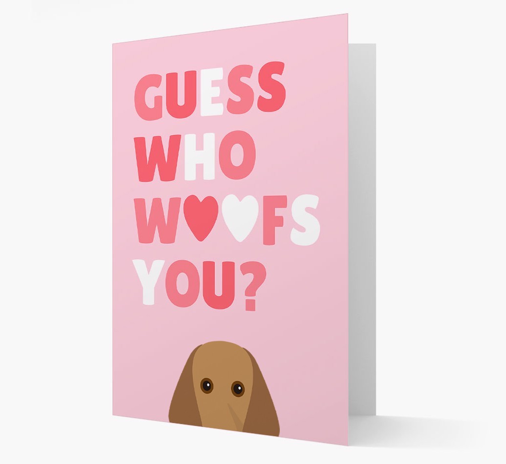 'Guess Who Woofs You?' Card with your {breedFullName} Icon
