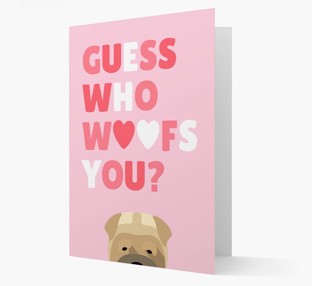'Guess Who Woofs You?' Card with your {breedFullName} Icon