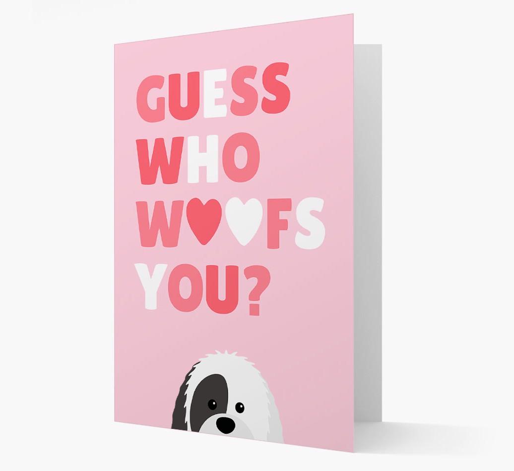 'Guess Who Woofs You?' Card with your {breedFullName} Icon