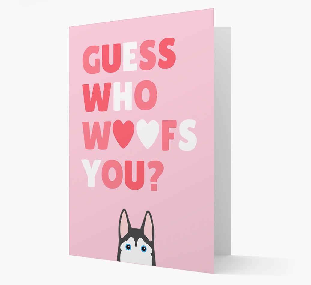 'Guess Who Woofs You?' Card with your {breedFullName} Icon