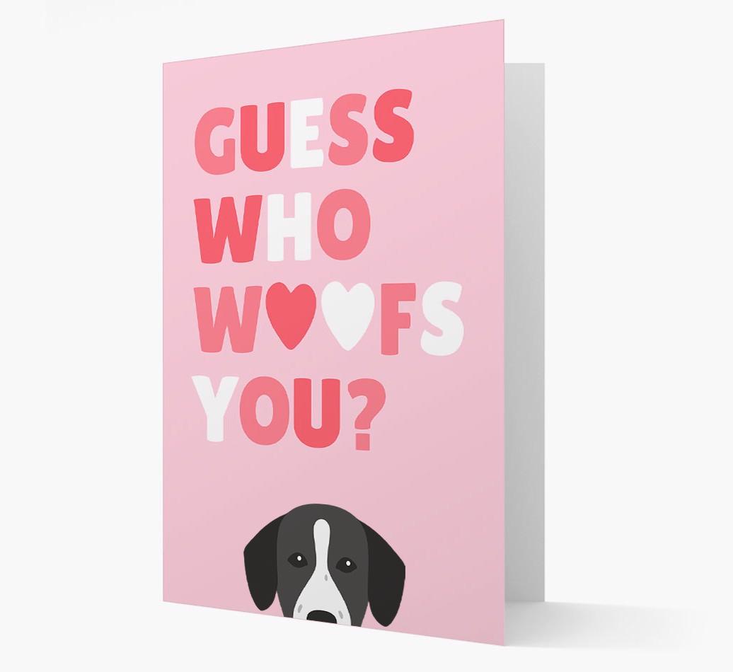 'Guess Who Woofs You?' Card with your {breedFullName} Icon