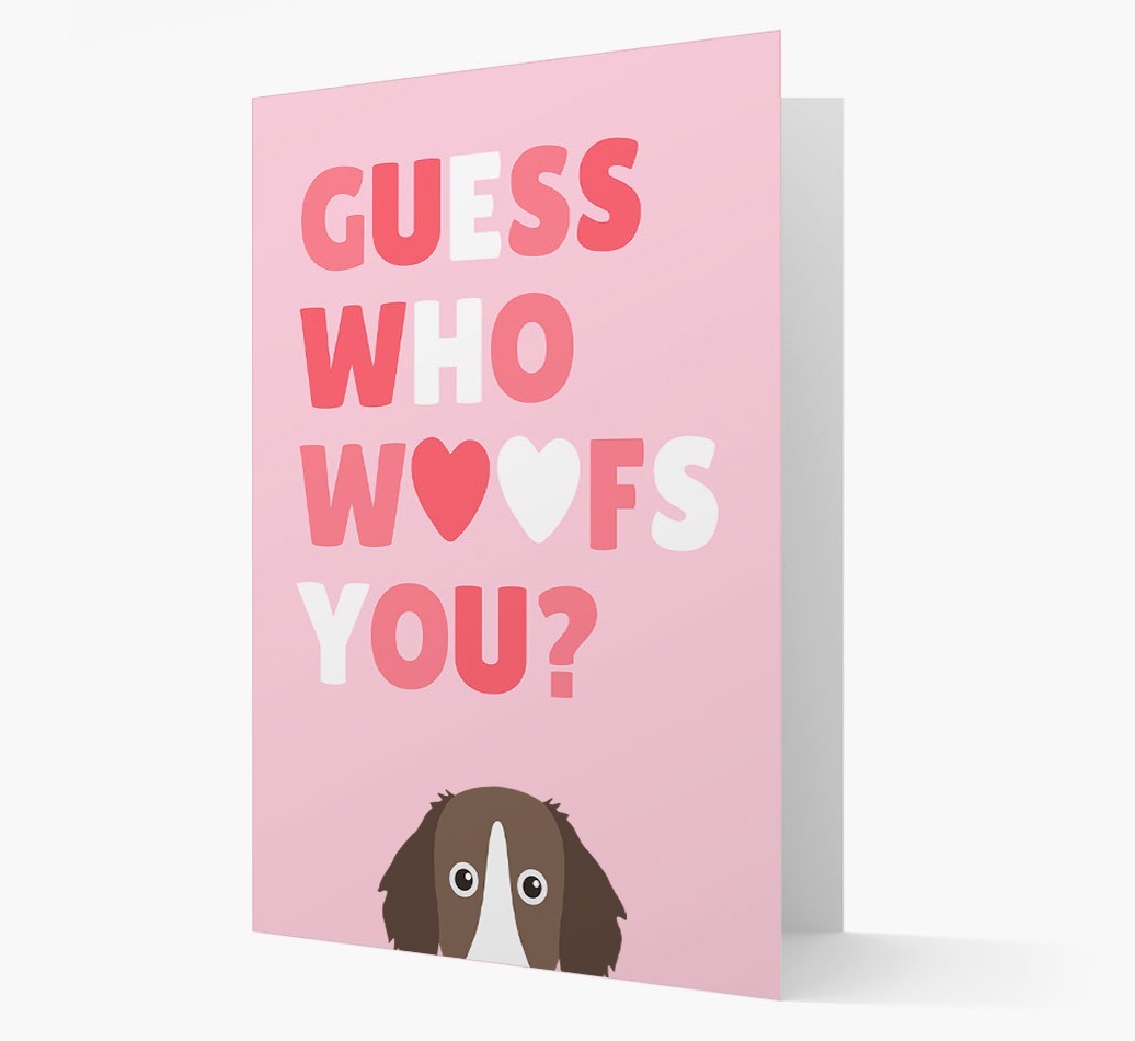 'Guess Who Woofs You?' Card with your {breedFullName} Icon